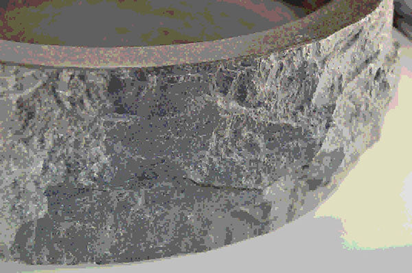 Raw waskom rond hamerslag 40x12 cm hardsteen gezoet - WDtegels