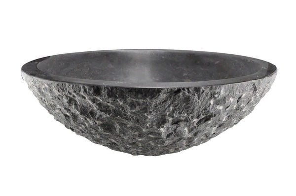 Lavabo de piedra natural tallada Wiesbaden redondo | 42x42x14cm | Antracita