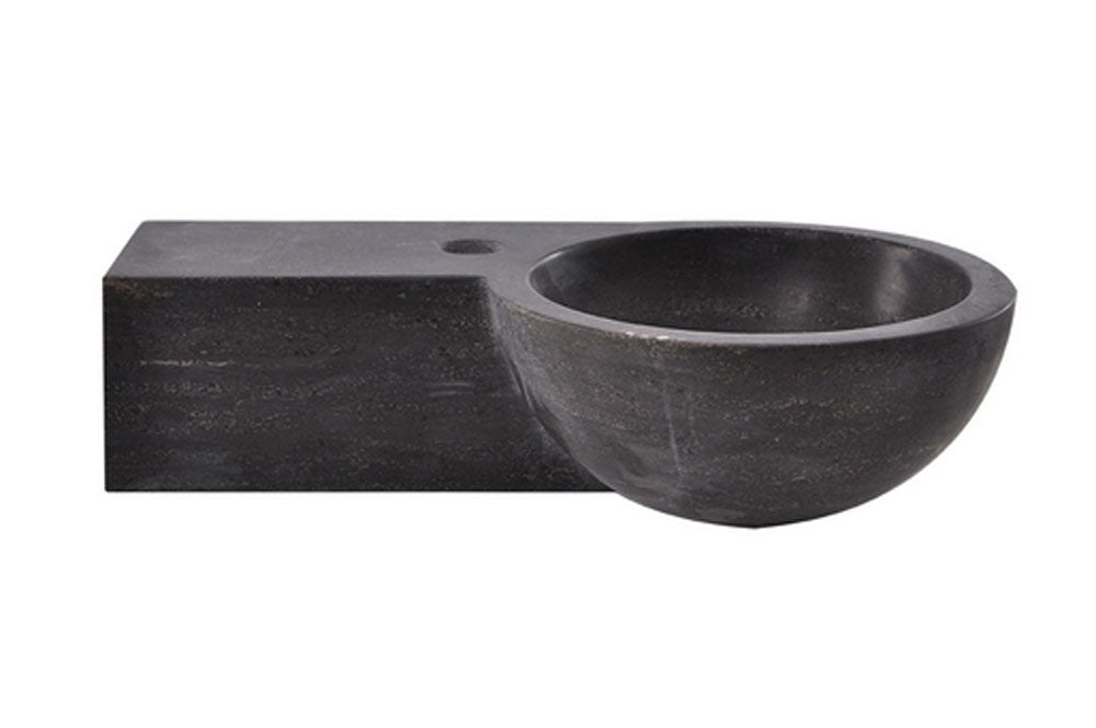 Raw fontein links rond 40x23x10 cm hardsteen gezoet - WDtegels