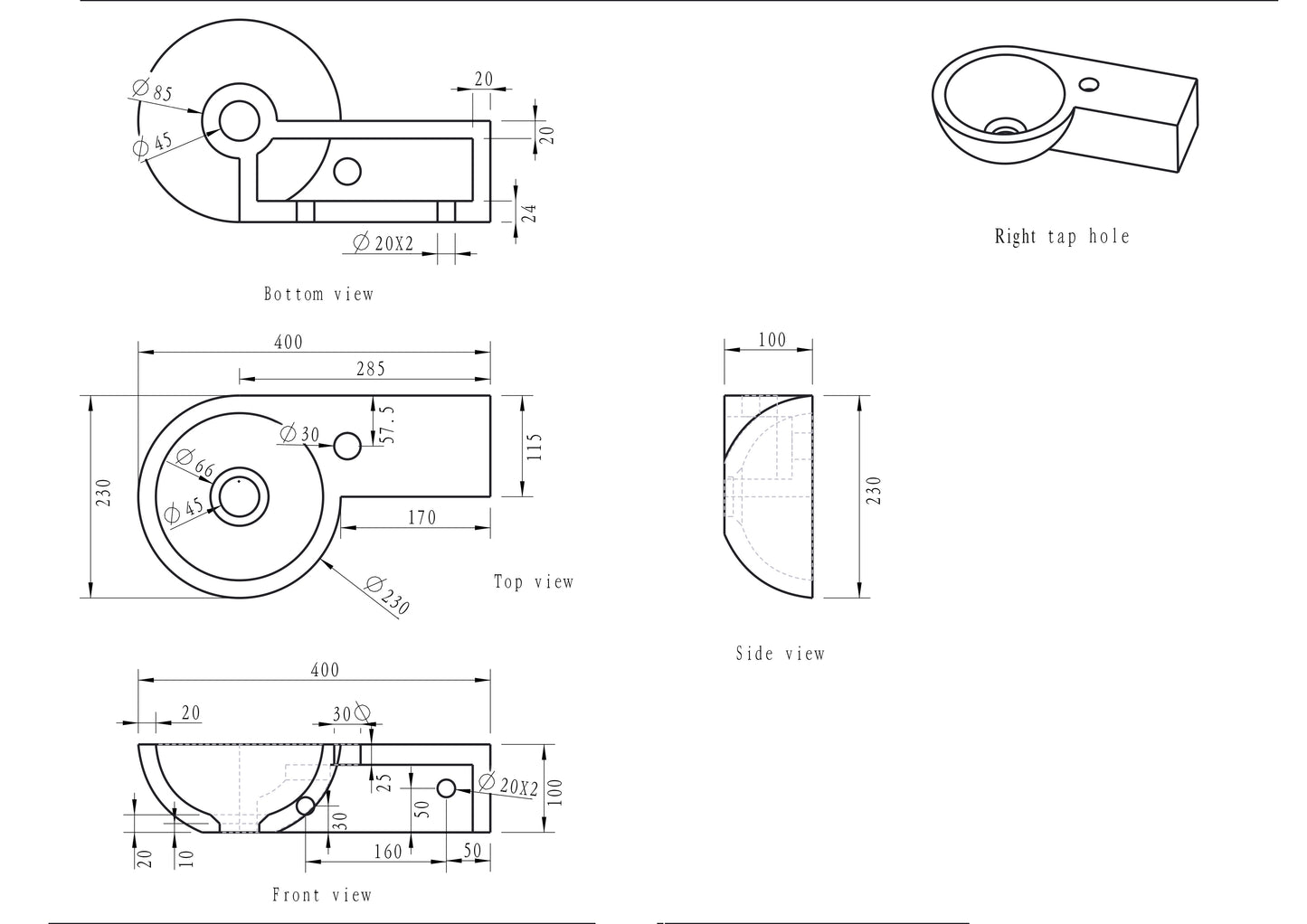 Wiesbaden Hardstenen rond fonteintje rechts 40x23x10 - WDtegels