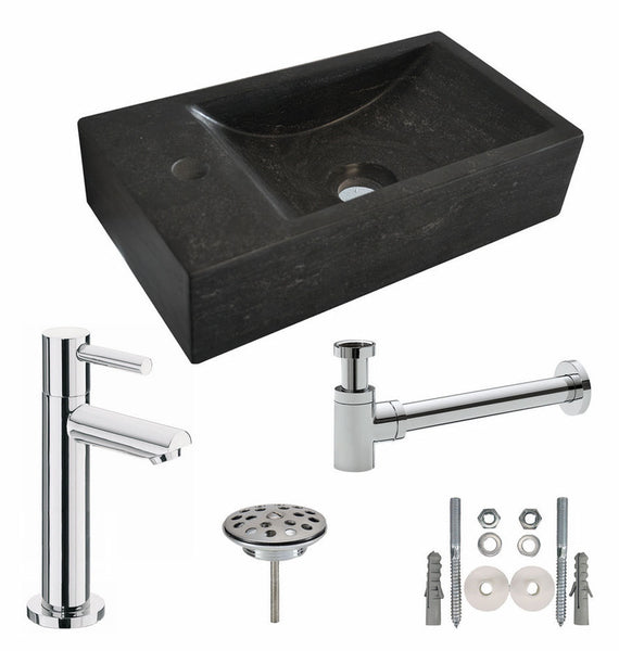 One pack Raw fountain left 40x22x10 cm hard stone honed