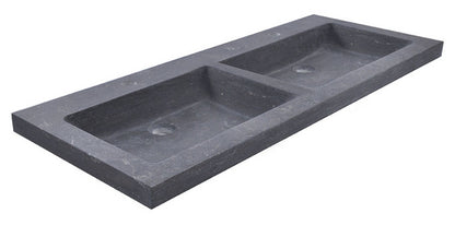 Raw dubbele meubelwastafel 120 x 46 x 5 cm hardsteen gezoet