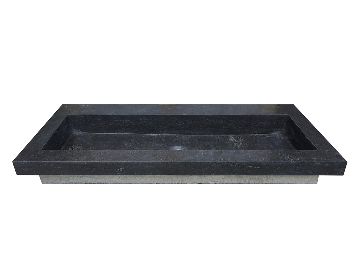 Raw meubelwastafel 120 x 46 x 5 cm hardsteen gezoet