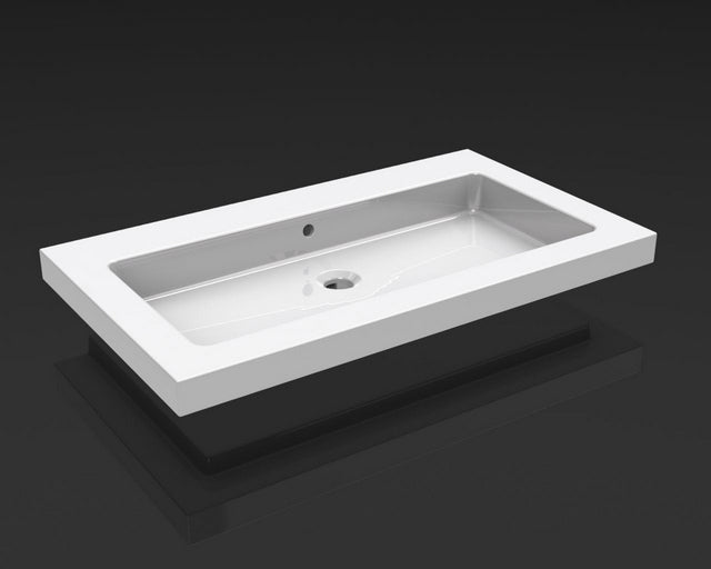 Kera wastafel enkel zonder kraangat 60x46x5 cm keramiek glans wit - WDtegels