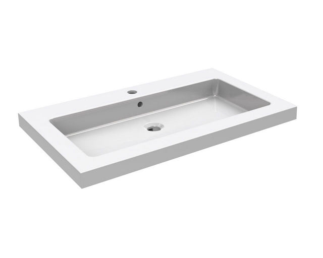 Kera wastafel enkel met 1 kraangat 60x46x5 cm keramiek glans wit - WDtegels