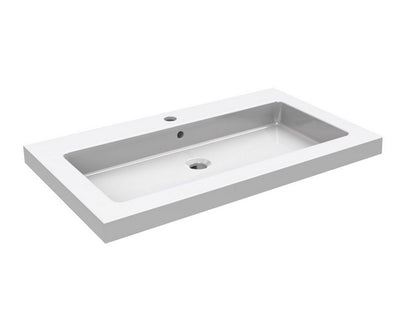 Kera wastafel enkel met 1 kraangat 60x46x5 cm keramiek glans wit - WDtegels