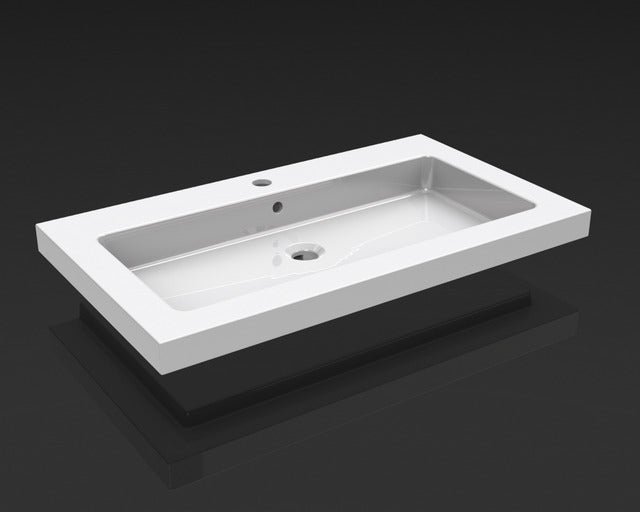 Kera wastafel enkel met 1 kraangat 60x46x5 cm keramiek glans wit - WDtegels