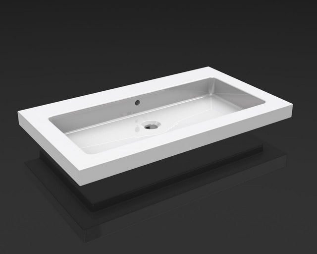 Kera wastafel enkel zonder kraangat 80x46x5 cm keramiek glans wit - WDtegels