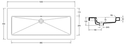 Wiesbaden keramische meubelwastafel 100x46 zonder kr.gat - WDtegels