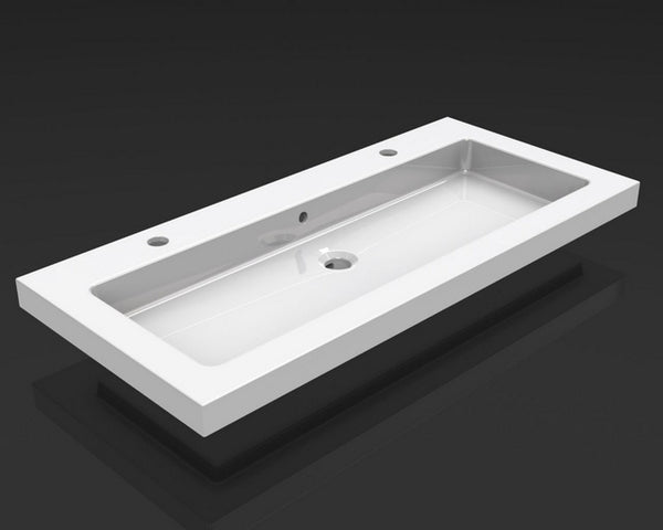 Mueble lavabo de cerámica Wiesbaden 100x46 2 agujeros