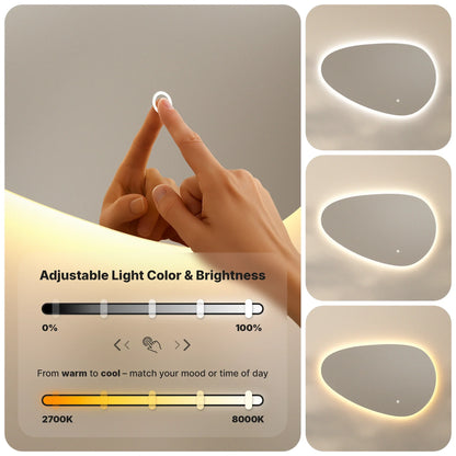 Badkamerspiegel - 150x93cm - Asymmetrisch - Frameloos