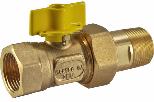 Brass gas ball valve Gastec 3/4" female x 3/4" male