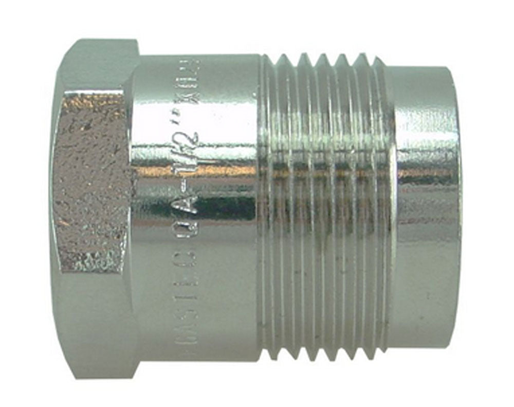 Comfort aansluitstuk recht 1/2 inch bi x M24 vernikkeld