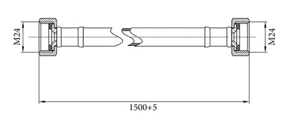 Lijntekening Gasslangsets Gastec 150cm