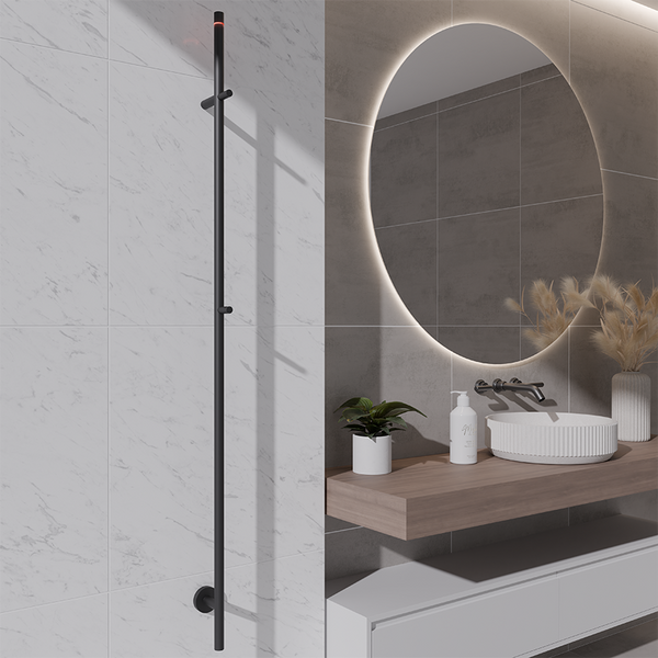 Callista elektrische staafhanddoekradiator 60 Watt | 150cm | Mat zwart