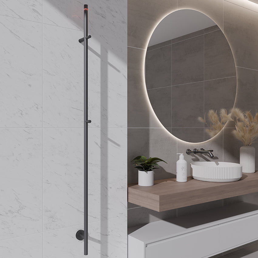 Callista elektrische staafhanddoekradiator 60 Watt 150 cm gunmetal PVD