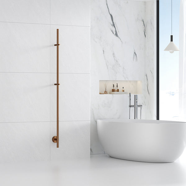 Radiador toallero eléctrico de barras Callista 60 Watt | 150cm | Cobre bronce cepillado PVD