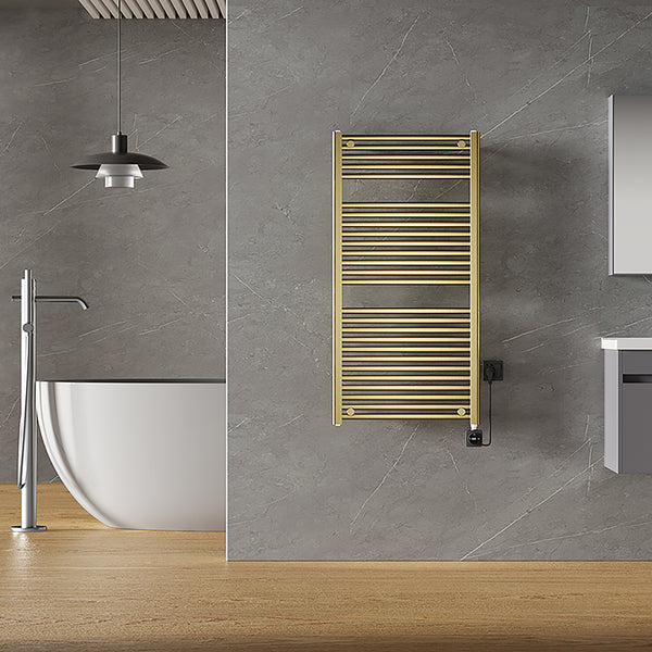 Radiador eléctrico Elara Smart WiFi | 118,5x60cm | Latón cepillado PVD