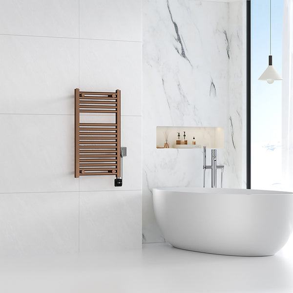 Radiador eléctrico Elara Smart WiFi | 76,6x45cm | Cobre bronce cepillado PVD