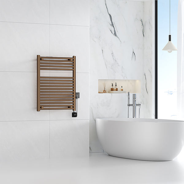 Radiador eléctrico Elara Smart WiFi | 76,6x60cm | Cobre bronce cepillado PVD