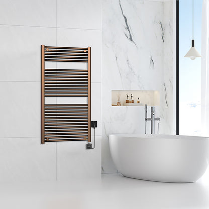 Elara elektrische radiator Smart WiFi 118,5x60cm geborsteld brons koper PVD - detailfoto