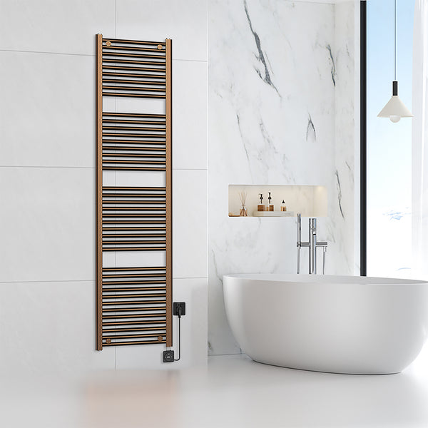 Radiador eléctrico Elara Smart WiFi | 181,7x45cm | Cobre bronce cepillado PVD
