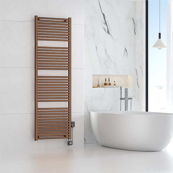 Radiador eléctrico Elara Smart WiFi | 181,7x60cm | Cobre bronce cepillado PVD