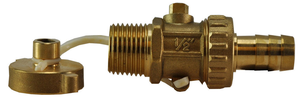 Vul- en aftapkraan met dop 1/2 inch bu zwaar model