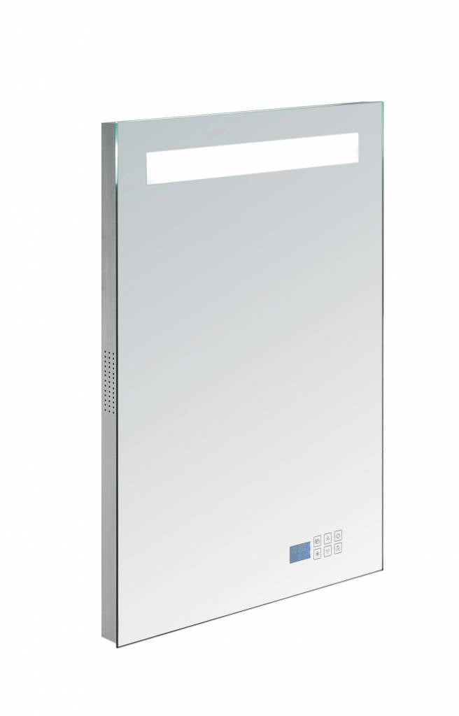 Aluminium spiegel met LED verlichting en radio 58 - WDtegels