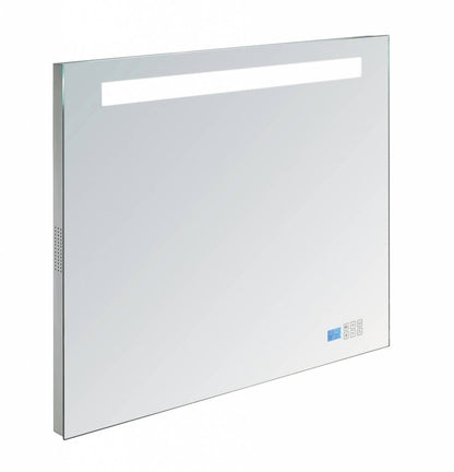 Aluminium spiegel met LED verlichting, radio en bluetooth 100 met spiegelverwarming - WDtegels