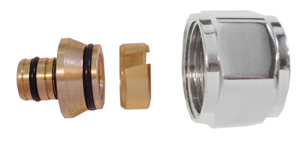Knelset 3/4 inch x 16x2,0mm chroom