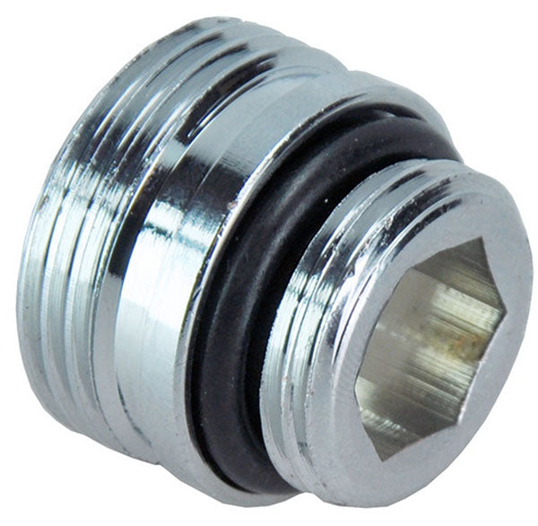 Adaptador para conexión central inferior 3/4" x 1/2" cromado