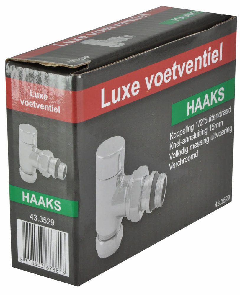 luxe regeltee 1/2''x15 (M22) knel haaks chroom - WDtegels