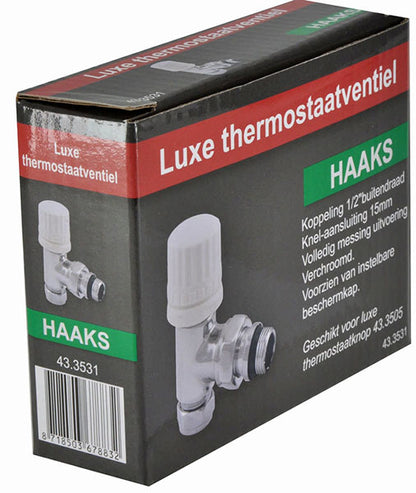 luxe therm.voorber.vent.1/2''x15 (M22) knel haaks chroom - WDtegels