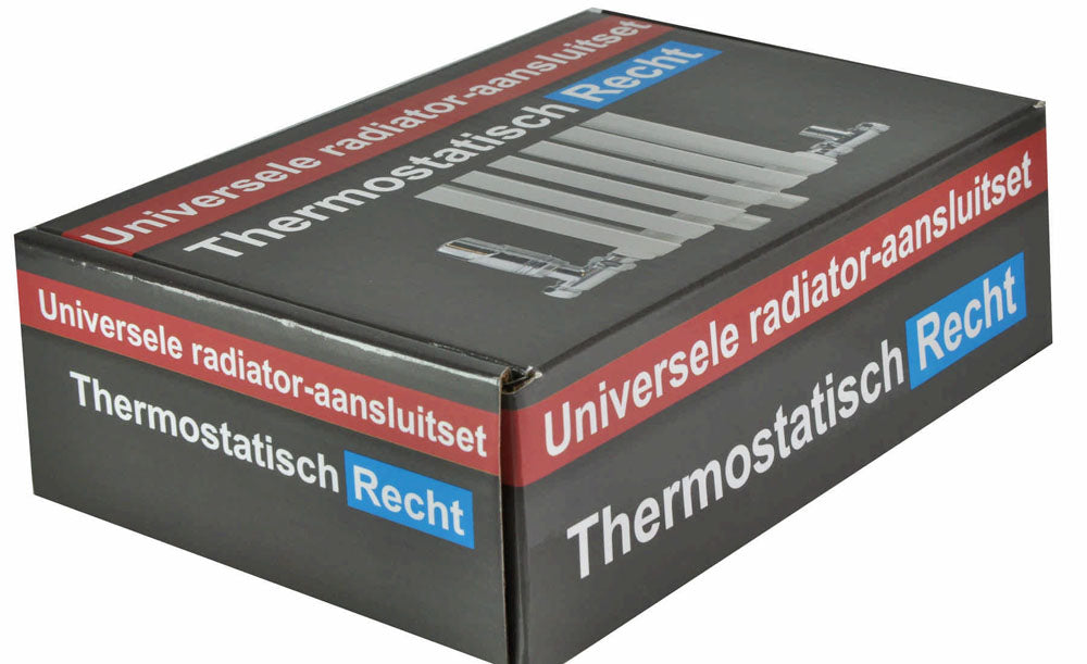 Wiesbaden luxe therm. rad. aansluitset recht chroom - WDtegels