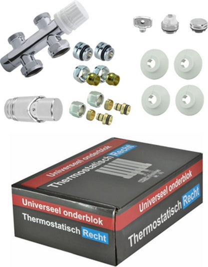 set onderblok compl. recht 16x2,0 +15 knel chroom - WDtegels