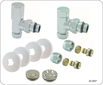 Riko luxe radiatoraansluitset haaks 8718858070947