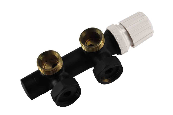thermostatic 3/4 bottom block right-angled matt black