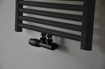set thermostatisch onderblok haaks-links mat zwart - WDtegels