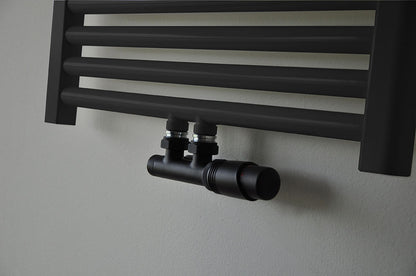 set thermostatisch onderblok haaks-rechts mat zwart - WDtegels