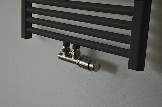 set thermostatisch onderblok haaks-rechts geborsteld staal - WDtegels