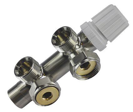thermostatic 3/4 bottom block right-angled brushed steel