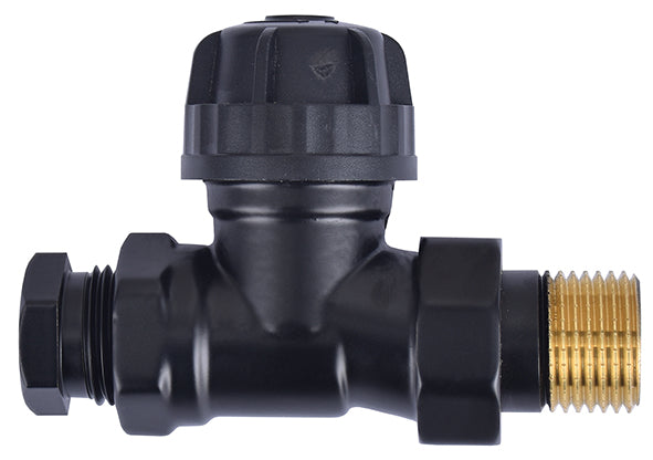thermostatic valve without knob 1/2 straight + adapter matt black