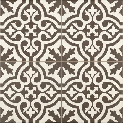 Vloertegel Cemento Decor Venice Black 45x45 - WDtegels