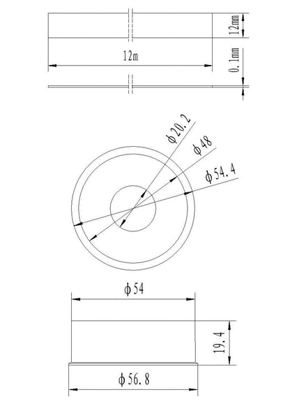 Lijntekening Teflontape Gastec 12 x 0,1mm 12 meter
