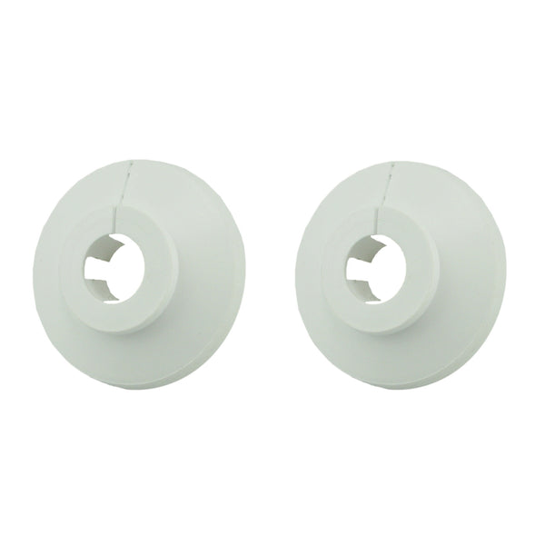 Compression rosette 2 pieces plastic 18mm white