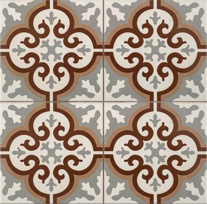 Vloertegel Cemento Decor Manisa Red 45x45 - WDtegels