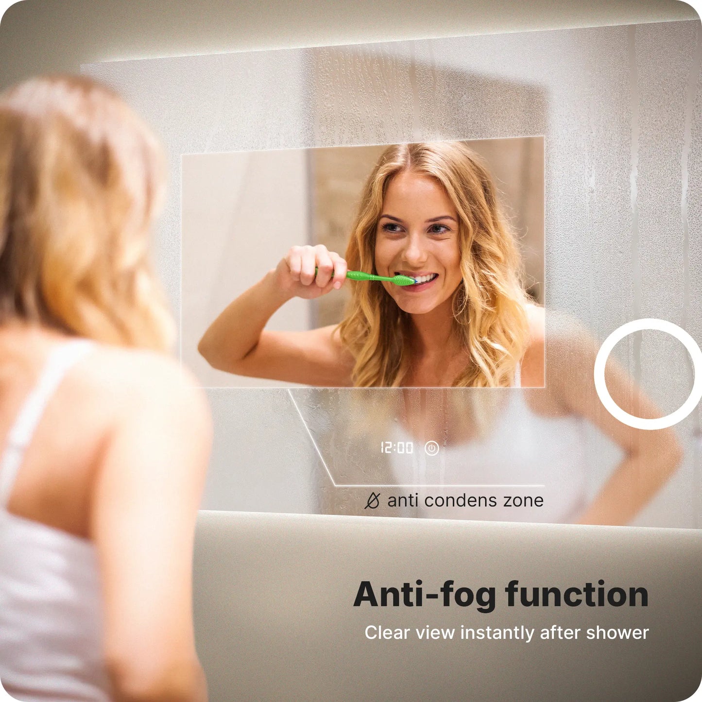 Badkamerspiegel - 80x60cm - Rechthoekig - Frameloos