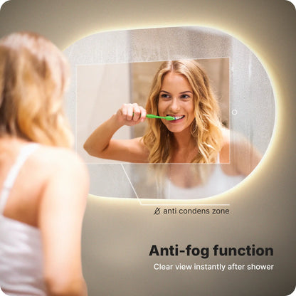 Badkamerspiegel - 90x60cm Ovaal - Frameloos