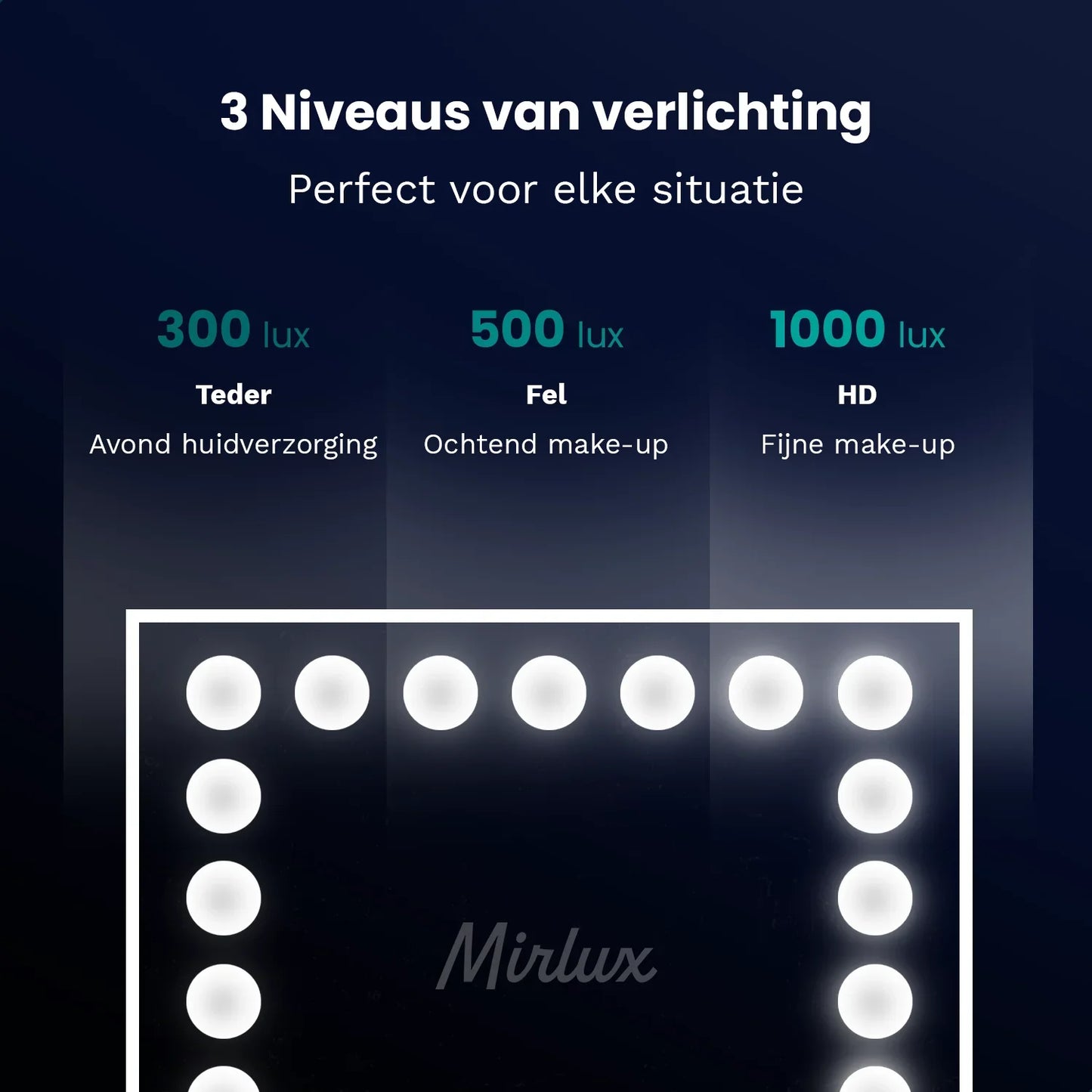 Hollywood Spiegel - Bluetooth Speakers - 58x48cm - Wit